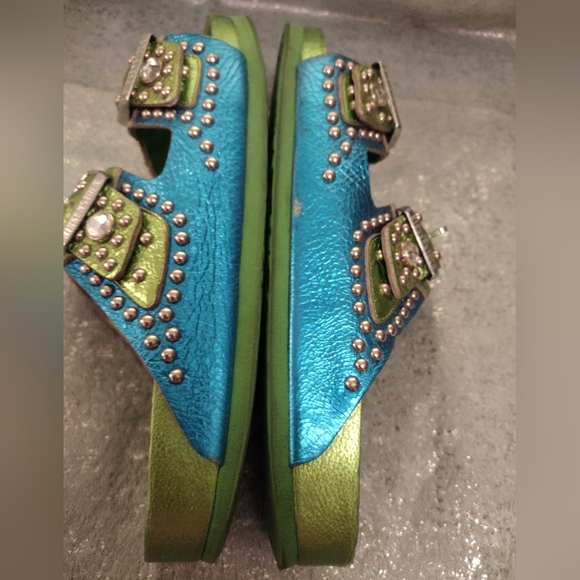 Birkenstock leather bejeweled Heidi Klum sandals RARE Vintage EU 41 US 10 - 10.5 - Picture 4 of 8